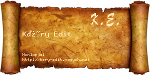 Kéry Edit névjegykártya
